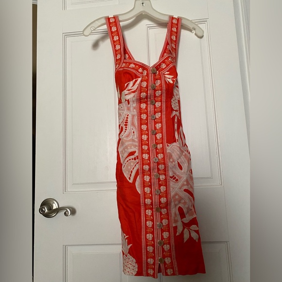 FARM Rio Red and White Sleeveless Sundress - Picture 1 of 4